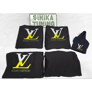 LV SİYAH OTOMOBİL SERVİS KILIFI ÖN VE ARKA 4PARÇA TAKIM POLAR VİTES TOPUZU KILIFI HEDİYELİ