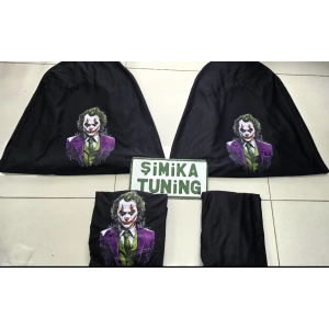 JOKER SİYAH OTO SERVİS KILIFI ÖN VE ARKA 4PARÇA (ARKA LOGOLU) VİTES POLAR KILIF HEDİYELİ
