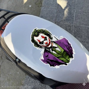 JOKER DESENLİ BEYAZ PENYE MOTORSİKLET SELE KILIFI 1.KALİTE PENYE LİKRALI KILIF