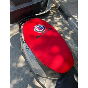 ALPİNA KIRMIZI PENYE MOTORSİKLET SELE KILIFI 1.KALİTE LİKRALİ PENYE YIKANABİLİR