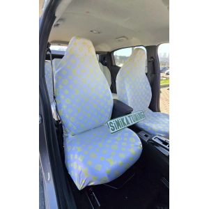 LV DESEN BEYAZ-SARI DESEN SERVİS KILIFI ÖN VE ARKA 4PARÇA TAKIM 1.KALİTE LİKRALİ PENYE YIKANABİLİR HER ARACA UYUMLU