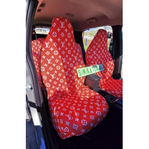 LV DESEN XL KIRMIZI 3D BASKI OTOMOBİL SERVİS KILIFI ÖN VE ARKA 4PARÇA TAKIM 1.KALİTE LİKRALİ PENYE YIKANABİLİR HER ARACA UYUMLU