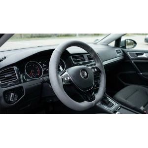 OTOMOBİL GRİ DÜZ SUNİ DERİ (GRİ İPLİ) DİKMELİ DİREKSİYON KILIFI UNİVERSAL