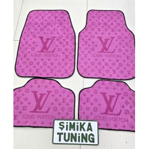 LV PEMBE KAYMAZ TABAN DEKORATİF OTO HALI PASPAS ÜNİVERSAL YIKANABİLİR HER ARACA UYUMLU