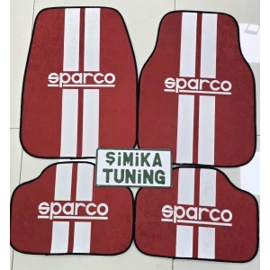 SPARCO KIRMIZI DEKOR OTO HALI PASPAS ÜNİVERSAL YIKANABİLİR HER ARACA UYUMLU
