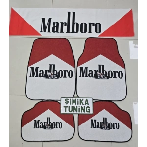 MARLBORO DEKOR KAYMAZ TABAN DEKORATİF OTO HALI PASPAS VE TORPİDO HAVLUSU GÖĞÜS HALISI (ANAHTARLIK HEDİYELİ)