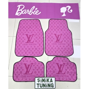 LV PEMBE KAYMAZ TABAN DEKORATİF OTO HALI PASPAS VE BARBİE PEMBE TORPİDO HAVLUSU OTO GÖĞÜS HALISI YIKANABİLİR HER ARACA UYUMLU(ANAHTARLIK HEDİYELİ)