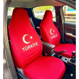 AYYILDIZ KIRMIZI AYYILDIZ SERVİS KILIFI ÖN VE ARKA 4PARÇA TAKIM 1.KALİTE LİKRALİ PENYE YIKANABİLİR