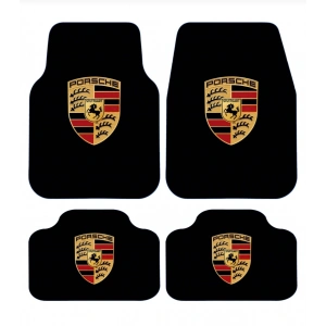 PORSHE KAYMAZ TABAN DEKORATİF OTO HALI PASPAS ÜNİVERSAL YIKANABİLİR HER ARACA UYUMLU (KANCALI KUMAŞ ANAHTARLIK HEDİYELİ)