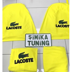 LACOSTE SARI OTOMOBİL SERVİS KILIFI ÖN VE ARKA 4PARÇA TAKIM 1.KALİTE LİKRALİ PENYE YIKANABİLİR HER ARACA UYUMLU