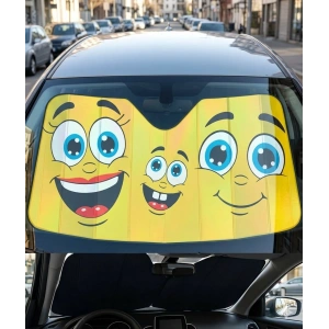 ARAÇ İÇİ METALİZE GÜNEŞLİK (SMİLE)OTOMOBİL ÖN CAM KORUMA (Karton degildir)