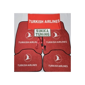 TURKISH AİRLİNES DEKOR OTO HALI PASPAS VE TORPİDO HAVLUSU(AYNA ASKI İPİ VE ANAHTARLIK HEDİYELİ)