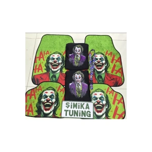 JOKER DEKOR OTOMOBİL HALI PASPAS ÖN ARKA TAKIM VE JOKER SIYAH SERVİS KILIFI ÖN VE ARKA 4PARÇA TAKIM