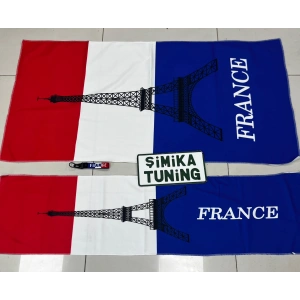 FRANSA TORPİDO VE SIRT HAVLUSU SETİ 2 ADET (TORPİDO 35X135 , SIRT 70 X 135) (ANAHTARLIK HEDİYE)