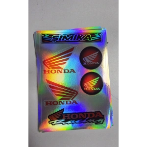 HONDA HOLOGRAM 10X15 CM KALİTELİ BASKI STICKER 10 adet ETIKET