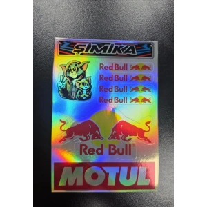 MOTOR HOLOGRAM 10X15 CM KALİTELİ BASKI STICKER 10 adet ETIKET Redbull
