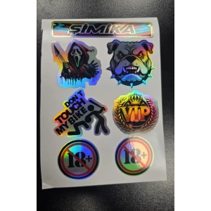 +18 HOLOGRAM 10X15 CM KALİTELİ BASKI STICKER 10 adet ETIKET