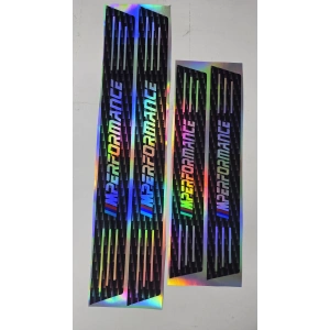 M PERFORMANS Araç Kapı Eşiği Sticker 4 Parça Set – Hologram Karbon Desen 2 Ön 2 Arka – 50 cm / 35 cm