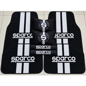 SPARCO Siyah DÖRT Parca paspas ve yastik kemer, DEKOR