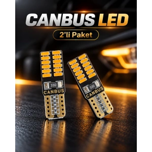 T10 Turuncu PARK LED Oto Ampul– Güçlü Işık, 12V 2 adet