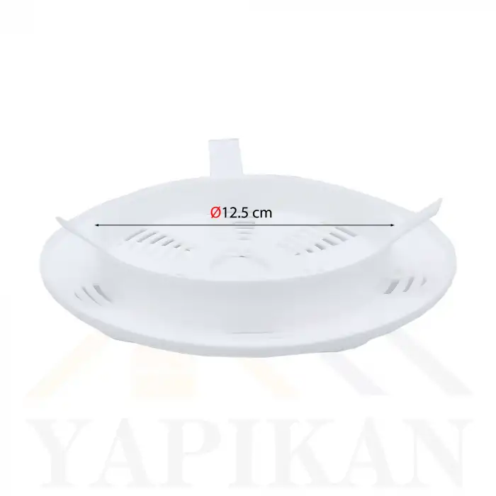 Dekoratif Papatya Desenli Ayarlı Baca Kapağı Beyaz Ø12.5cm - Plastik Baca Deliği Kapağı - Yuvarlak Aç-Kapa Baca Kapak