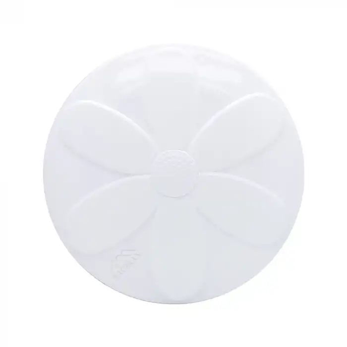 Dekoratif Papatya Desenli Ayarlı Baca Kapağı Beyaz Ø12.5cm - Plastik Baca Deliği Kapağı - Yuvarlak Aç-Kapa Baca Kapak