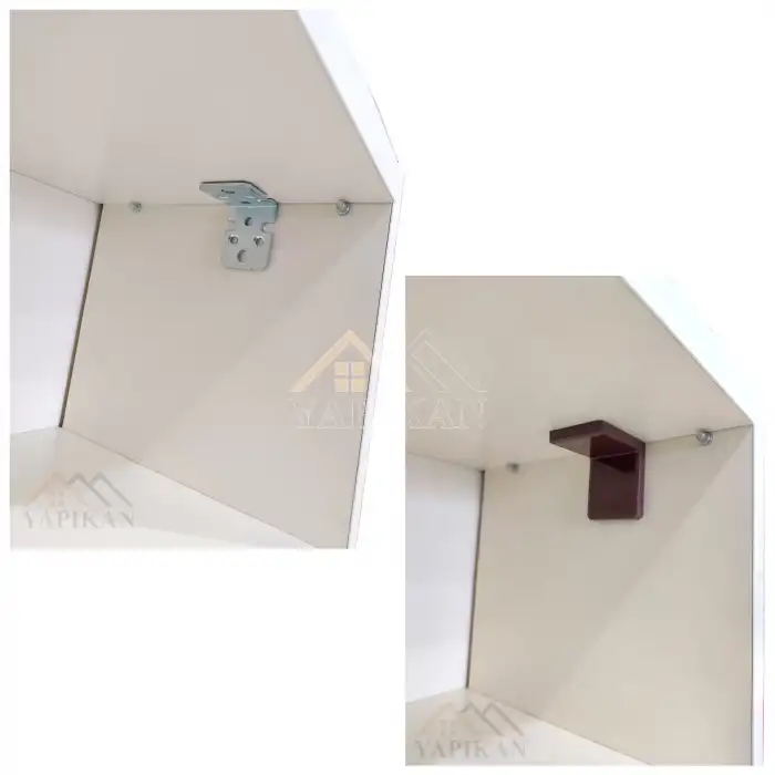 Dekoratif Plastik Kapaklı Ağır Dolap Montaj Askı Elemanı Kahverengi - Deprem Mobilya Dolap Sabitleme Aparatı