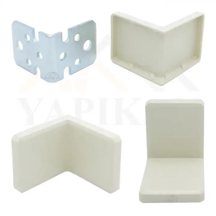 Dekoratif Plastik Kapaklı Ağır Dolap Montaj Askı Elemanı Krem Renk - Deprem Mobilya Dolap Sabitleme Aparatı