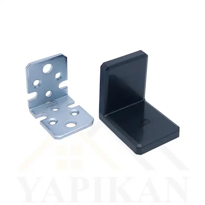 Dekoratif Plastik Kapaklı Ağır Dolap Montaj Askı Elemanı Siyah Renk - Deprem Mobilya Dolap Sabitleme Aparatı