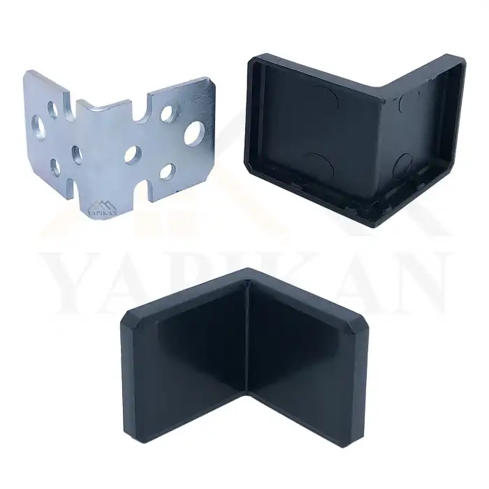 Dekoratif Plastik Kapaklı Ağır Dolap Montaj Askı Elemanı Siyah Renk - Deprem Mobilya Dolap Sabitleme Aparatı