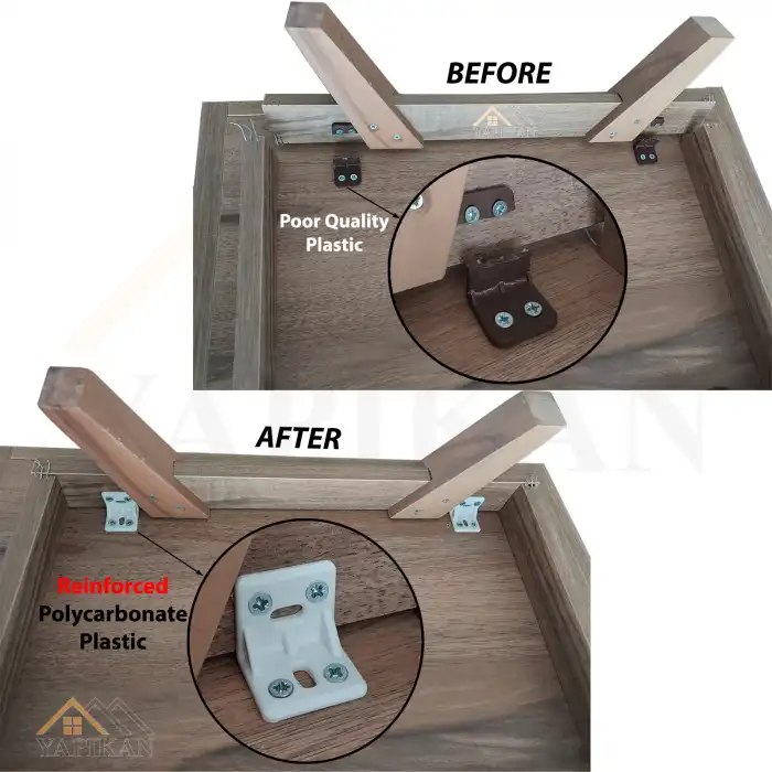 Beyaz Plastik Köşe Bağlantı Aparatı - Plastik L Gönye Köşebent