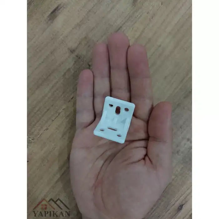 Beyaz Plastik Köşe Bağlantı Aparatı - Plastik L Gönye Köşebent