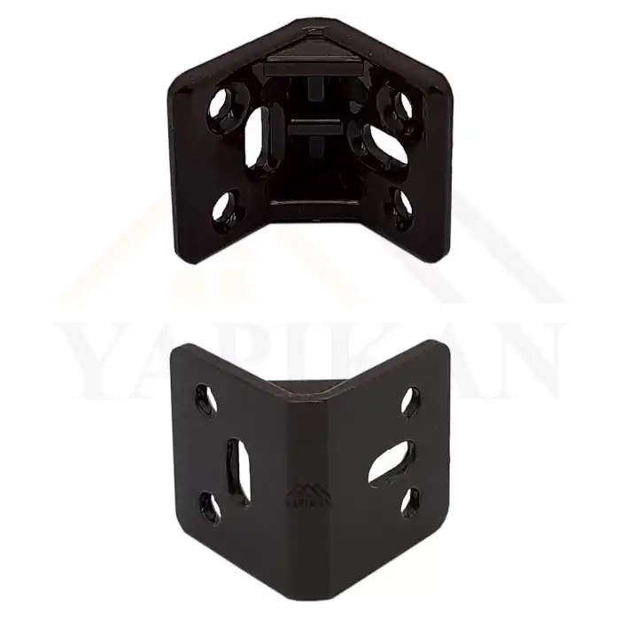 Kahverengi Plastik Köşe Bağlantı Aparatı - Plastik L Gönye Köşebent