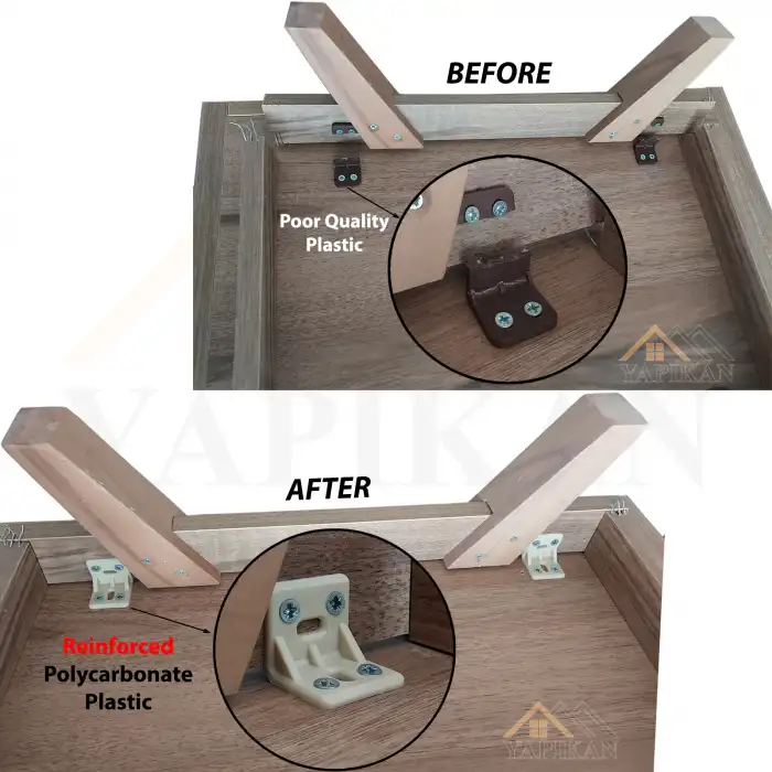 Krem Plastik Köşe Bağlantı Aparatı - Plastik L Gönye Köşebent