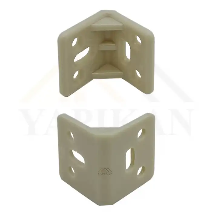 Krem Plastik Köşe Bağlantı Aparatı - Plastik L Gönye Köşebent