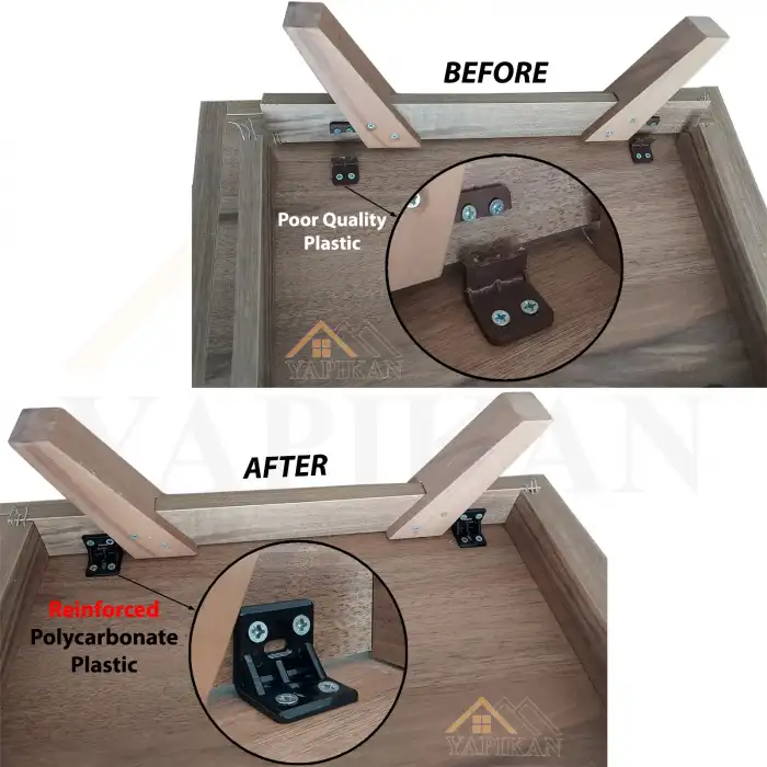 Siyah Plastik Köşe Bağlantı Aparatı - Plastik L Gönye Köşebent