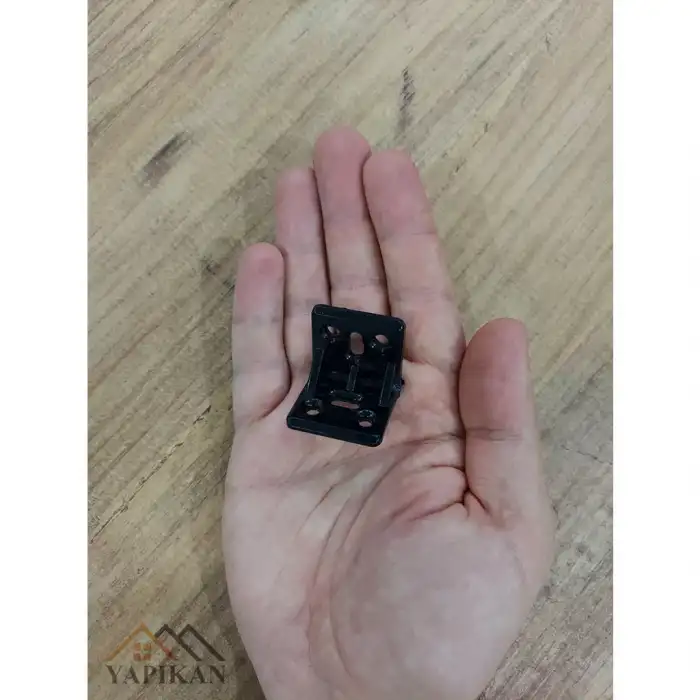 Siyah Plastik Köşe Bağlantı Aparatı - Plastik L Gönye Köşebent