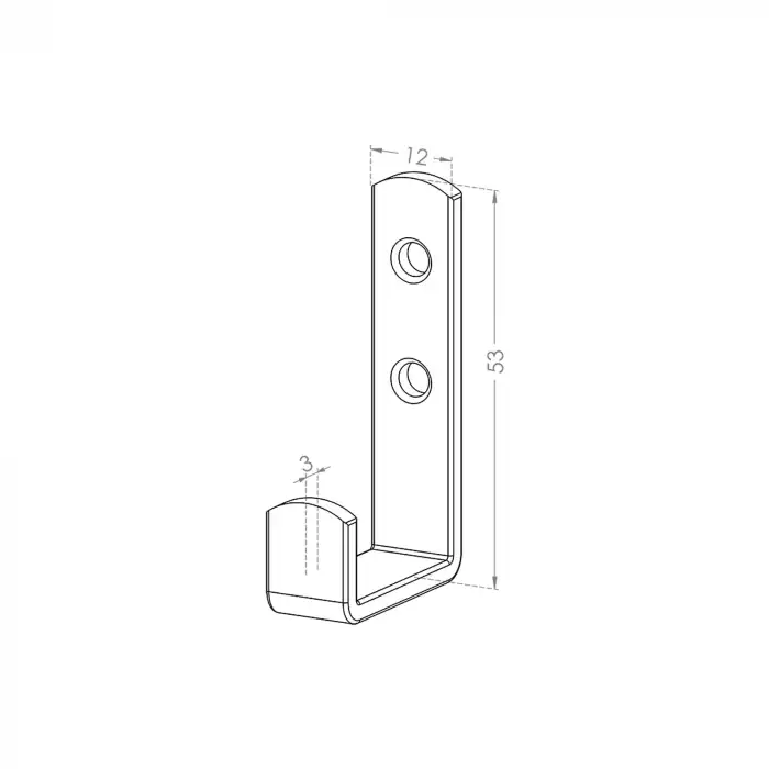 L Tek Askı Çelik Beyaz