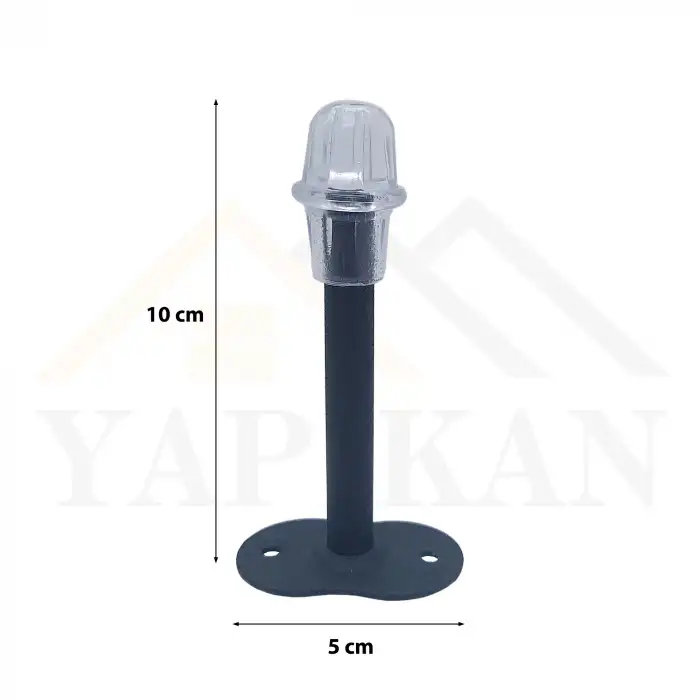 Dekoratif Texture Mat Siyah Metal Kapı Stoperi 10cm - Uzun Sac Duvar Kapı Tamponu Stopu Silikonlu