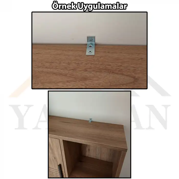 16x35x15 mm - Deprem Güvenliği Dolap Sabitleme Aparatı Seti - Mobilya Portmanto Gardırop Duvara Sabitleyici Aparat