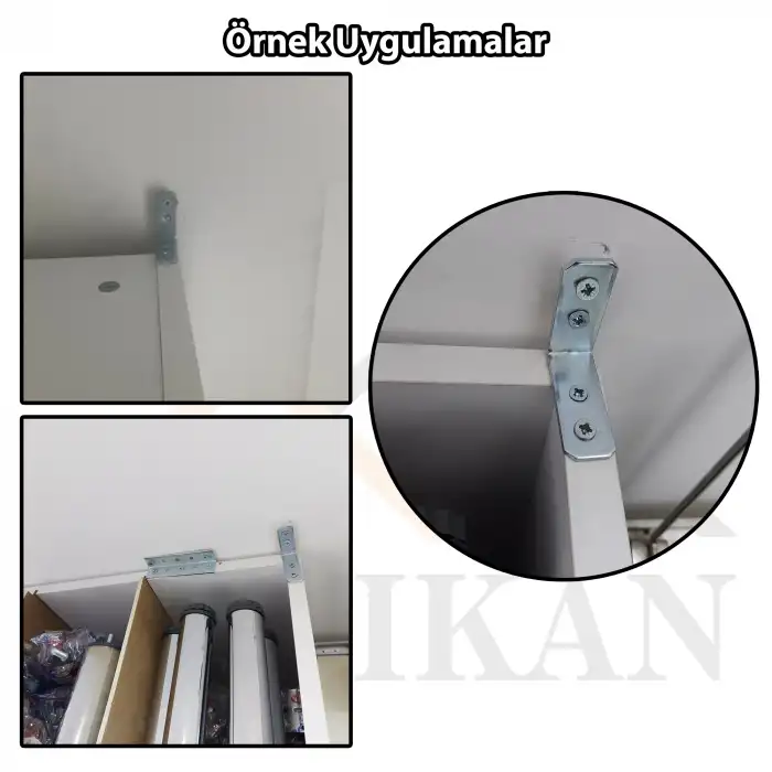 18x45x45 mm - Deprem Güvenliği Dolap Sabitleme Aparatı Seti - Mobilya Portmanto Gardırop Duvara Sabitleyici Aparat