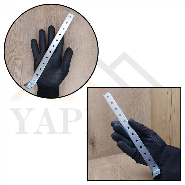 20x40x240 mm - Uzun Deprem Güvenliği Dolap Sabitleme Aparatı Seti - Mobilya Portmanto Gardırop Duvara Sabitleyici Aparat