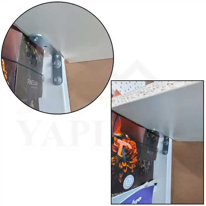 20x60x100 mm - Deprem Güvenliği Dolap Sabitleme Aparatı Seti - Mobilya Portmanto Gardırop Duvara Sabitleyici Aparat