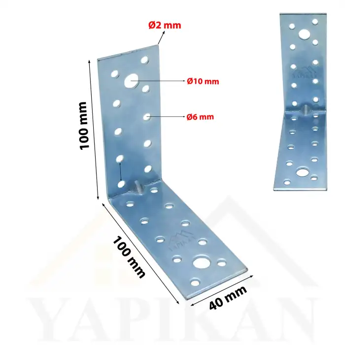 40x100x100 mm - Deprem Güvenliği Dolap Sabitleme Aparatı Seti - Mobilya Portmanto Gardırop Duvara Sabitleyici Aparat