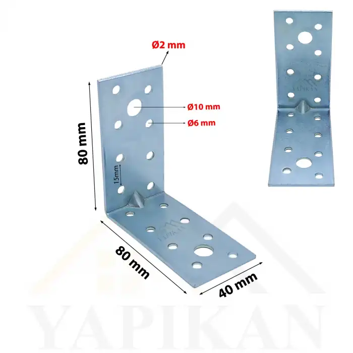 40x80x80 mm - Deprem Güvenliği Dolap Sabitleme Aparatı Seti - Mobilya Portmanto Gardırop Duvara Sabitleyici Aparat