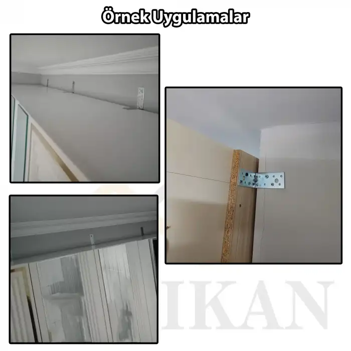 40x80x80 mm - Deprem Güvenliği Dolap Sabitleme Aparatı Seti - Mobilya Portmanto Gardırop Duvara Sabitleyici Aparat