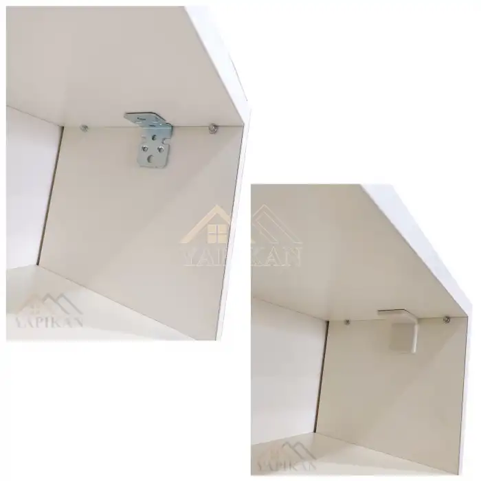 Krem Deprem Güvenliği Ağır Dolap Duvar Sabitleme Aparatı Seti - Mobilya Gardırop Kitaplık Montaj Askı Elemanı