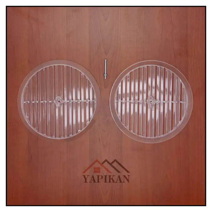 Doğalgaz Havalandırma Cam Menfezi Şeffaf Plastik Ø17.5 cm - Pencere Havalandırma Menfezi