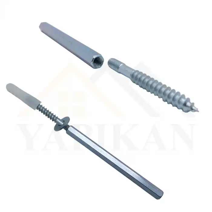 Gizli Raf Tutucu, Duvara Raf Montaj Askı Aparatı Demiri - Ø10mmx10cm - Kalın Model - 1 Takım (Çift)