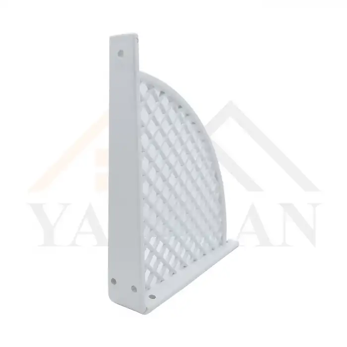 Hasır Desenli Plastik Beyaz Dekoratif Raf Altı L Ayak 17x18cm - Duvara Raf Tutucu Montaj Askı Aparatı - Mutfak, Banyo, Koridor, Balkon, Çiçeklik Raf Ayağı